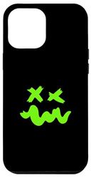 Visage Grunge Vert Sourire Ondulé Graphique Vert Coque pour iPhone 12 Pro Max