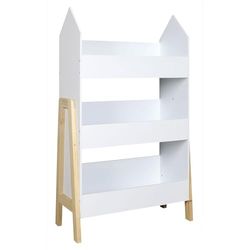 HOME DECO KIDS Bibliotheque Gabriel Enfant Chambre Mobilier Decoration Meuble, PIN, Blanc-Bois, 60 x 27 x 1000 HD6916