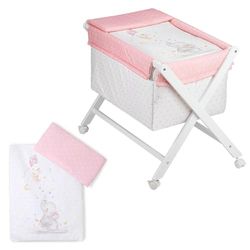 Babywieg model "Olifante" met textiel in roze