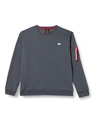 ALPHA INDUSTRIES Unisex Emb tröja sweatshirt, grå,svart, XL
