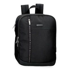 Movom Buster Adaptable Laptop Backpack 13.3" Black 27x36x12cm Polyester with Faux Leather Details 11.66L, Black/White, Adaptable Laptop Backpack