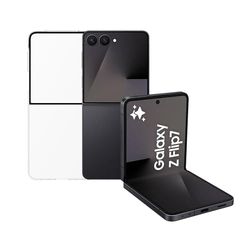 Samsung Galaxy Z Flip7 con Clear Case, Smartphone AI con 3 anni di Garanzia del produttore, RAM 12GB, 256GB, Jetblack