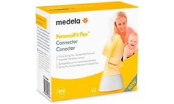Medela Conector PersonalFit Flex, medela, conector para funil de bomba de leite, branco, amarelo, cinzento.