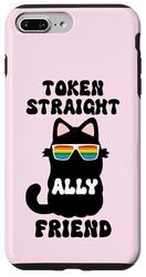 Token Straight Friend Gay Pride Ally Cat Purride LGBTQ Pink Custodia per iPhone 7 Plus/8 Plus