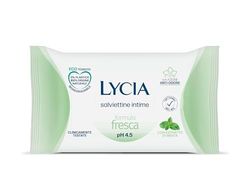 Lycia - Chusteczki Intime Formula pH 4,5, działanie przeciwzapachowe, z ekstraktem z mięty, 12 sztuk