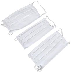 von Jungfeld 9998990041_0 Mouth Nose Mask, 100% Cotton, Unisex, Plain, 1-12 Piece, White, Medium, Pack of 3