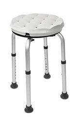 KMINA - Tabouret Rond de Douche (100 kg), Coussin, Siège Noir, Chaise Réglable pour Personnes Âgées, Assemblage sans Outil
