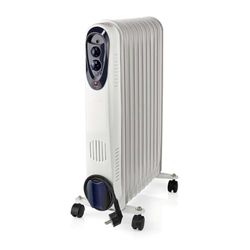 Nedis HTOI30WT11 Appareil de Chauffage Intérieure Blanc 2500 W Chauffage électrique à Bain d’Huile