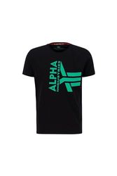 Alpha Industries Half Logo Foam T Casual shorts, Black/Green, XS Unisex Vuxen, Svart/Grön, XS