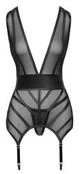 Cottelli Lingerie Women's Basque and String Set Black S