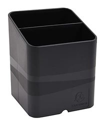 Exacompta - Réf. 677014D - 1 Pot à crayons PEN-CUBE ECOBLACK -Avec 2 compartiments de taille et de hauteur différentes - Dimensions 7,4x7,4x9,3 cm - Couleur noir