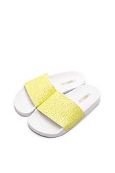 The White Brand Unisex kinderen glitter mat peeptoe sandalen, Geel Neon Geel Neon Geel Geel, 31 EU