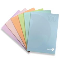 Bm BeMore - Centus pastelowy - 0122726 - notatnik A4, w linię B, w linie, z marginesami do 3 klas, papier 100 g/m², różne kolory, opakowanie 12 sztuk