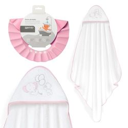 Interbaby - Mantello da bagno per bambini + cappello regolabile | Asciugamano con cappuccio 100% cotone unisex | morbido, asciugatura rapida | Ideale per neonati, neonati e bambini piccoli | Design