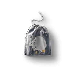 Bonamaison Imprimé Sacs de Coton avec Cordon, Sac D'Épicerie, Sac À Provisions, Réutilisables, Écologique, Pliable, Taille: 40x50 Cm