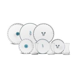 Karaca İznik 18-Piece Dessert Set for 6 People - Elegant Tableware for Delicious Desserts