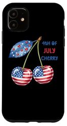 4th Of July Cherry Patriotic American US Flag 4th Of July Case for iPhone 11