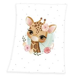 Herding giraff mikrofiber fluffig filt, 75 x 100 cm, 100% polyester