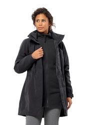 Jack Wolfskin Abrigo Ottawa, Negro, XS para Mujer