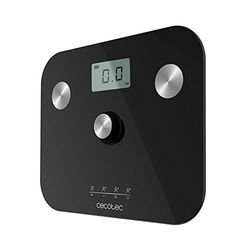Cecotec Surface Precision EcoPower 10100 volledige gezonde badkamerweegschaal met drukknop, bioimpedantiefunctie, hoge veiligheid gehard glasoppervlak, precisiesensoren, zwart