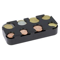 S SUMEX Porta Monedas Euro de Bolsillo, Monedero Portamonedas Gestor Cambio Dispensador para Coche, Taxi, 8 Compartimentos de 2 Euros a 1 Céntimo
