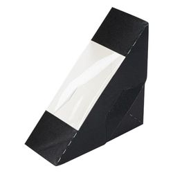 Garcia de Pou 50 pezzi - Scatole sandwich con finestra - Simple 'Thepack' 230 G/M2 + Opp 12,4 x 12,4 x 5,5 cm nero cartone ondulato Nano-Micro