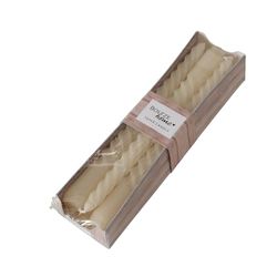 Boltze Twisto 2022299 Lot de 6 bougies à tige en cire, design moderne, blanc crème, 20 cm, décoration