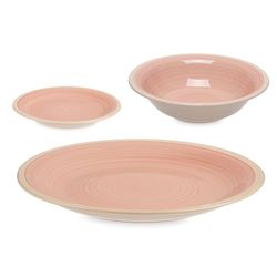 Set 18 st bordsservis stengods rosa kant VESSIA kollektion