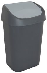 CURVER | Poubelle Mistral 25L couvercle swing, Anthracite / Gris, 32,5x25,3x51,7 cm