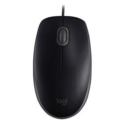 Logitech B110 Ratón Con Cable USB, Silencioso, 2.4 GHz con Nano-Receptor, Seguimiento Óptico 1000 DPI, Batería 18 Meses, 3 Botones, Ambidiestro, PC/Mac/Portátil - Negro