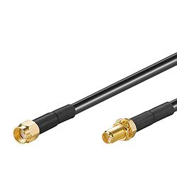 Goobay 51677 Prolunga per Antenne WLAN Wi-Fi, Nero, 3m Lunghezza del Cavo