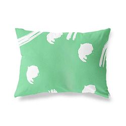 BonaMaison Petrol Groen-Wit Decoratieve Kussensloop, Kussenhoezen Bank, Decoratieve Kussenhoesjes, Kussensloop; Sofa, Slaapkamer, Kantoor, Auto 35x50 Cm - Ontworpen en vervaardigd in Turkije