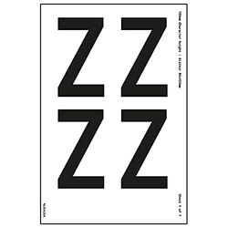 Feuille de lettre Z - Hauteur du personnage : 76 mm - 300 x 200 mm - Vinyle autocollant