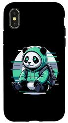 Custodia per iPhone X/XS Panda Alieno UFO Panda extraterrestre