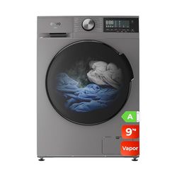 EVVO Lavadora 9kg, Vapor, Motor Inverter, Bajo consumo, Clase A, Hygiene Pro, Lavado Rápido 15', Tambor ePROTECT, SMART LOAD, 1400 rpm, 13 programas, Carga frontal, Nova (9Kg, Inox)