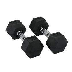 Hit Fitness Dumbbells Hex | 15 kg hexagonales, Unisex, Negro, 15 kg, una Unidad