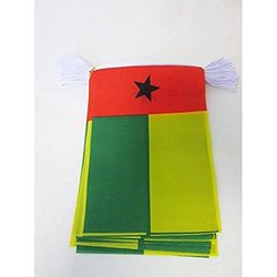 GHIRLANDA 12 metri 20 BANDIERE GUINEA-BISSAU 45x30cm - BANDIERA GUINEANA 30 x 45 cm - FESTONE BANDIERINE - AZ FLAG
