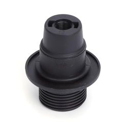 Portalámpara autoblocante E14, media rosca, plástico negro, ideal para lámparas decorativas y proyectos de iluminación.