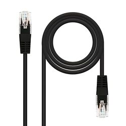 Cable Red - Cable de Red latiguillo RJ45 Cat.5E UTP AWG24 Negro, 7.0 m, Ideal para Conexiones de Alta Velocidad en Redes Locales.*