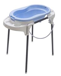 Rotho Babydesign 'TOP' Volledige badset, met babybadje, badstandaard, badinzet en afvoerslang, badstation, 0 - 12 maanden, lichtblauw, 21042028901