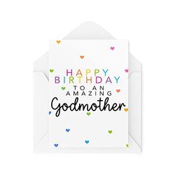 Godmother Cards - Happy Birthday to an Amazing Godmother - Godparent Birthday Card - God mother - God vader - Verjaardagskaart - CBH1435