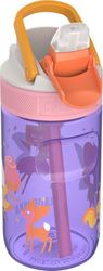Kambukka Lagoon 400ml / 14oz Kids Water Bottle with Straw in Plastic - Leak-proof, Dirt & Odour Resistant, Dishwasher Safe - Shockproof and Durable Drinking Bottle - Fairy Wood