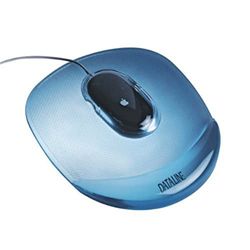 Leitz 67046 - Tappetino mouse, Gel-Rest Crystal, blu traslucido