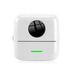 NK Impresora Fotográfica Portátil - Mini Impresora Térmica Inalámbrica para Móvil, Incluye Rollo de Papel y Cable USB, Compatible con iOS y Android, Color Blanco