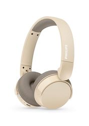 Philips TAH3209BG Auriculares on-Ear Ligeros Bluetooth con Aislamiento pasivo del Ruido - 55 Horas de reproducción, Sonido Natural, Llamadas nítidas, Graves dinámicos, 2 Horas de Carga USB-C - Beige