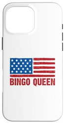 Patriotic American Flag Bingo Queen 4 luglio USA Custodia per iPhone 16 Pro Max
