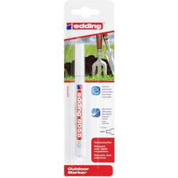 edding 8055 outdoor marker - white - 1 paint marker - round nib 1-2 mm - high coverage, waterproof - exterior paint marker pen - for permanently marking objects, waste bins, children's toys