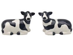 Lesser & Pavey Set sale e pepe per tutti i tipi di cucina, set sale e pepe in ceramica, grazioso set per sale e pepe, adatto per la casa (mucca)