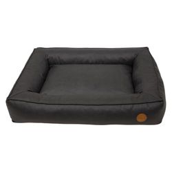 JACK AND VANILLA, Letto Box ergonomico per Cani, spazioso 120 x 80 cm, Design Elegante Nero, Schiuma ad Alta densità, Rivestimento Lavabile, Sicurezza Rinforzata, Comfort ottimale