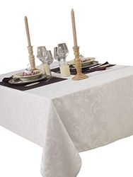 CALITEX Round Damask Tablecloth White Ombra 180